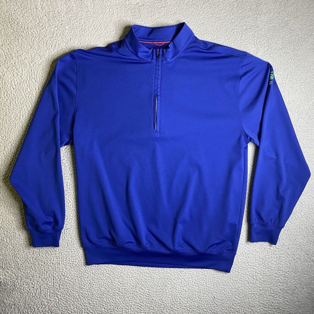 Donald Ross 1/4 Zip Mens XL Blue Golf Pullover Embroidery Performance Preppy